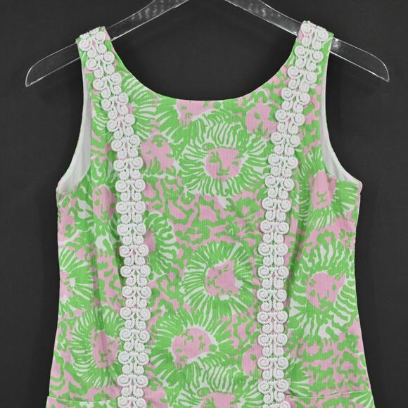 LILLY PULITZER Dress Size 2 Liz Sleeveless Shift Cabana Pink Sunnyside Vacation - Picture 8 of 13